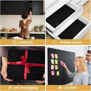 Papier peint auto-adhésif noir effet soie, le plus vendu – Imperméable et résistant à l'humidité pour la rénovation des murs et des meubles - Product Image 4