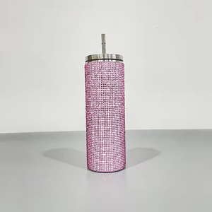 Copas de paja de diamantes de imitación de leopardo arcoíris <span class=keywords><strong>azul</strong></span> negro de 20oz con aislamiento al vacío de doble pared - Product Image 5
