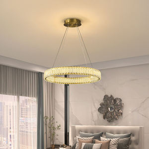โคมไฟระย้าคริสตัลแบบเรียบง่ายสำหรับห้องนั่งเล่นไฟวงแหวนคริสตัล LED ทรงกลม - Product Image 5