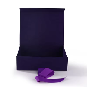 Ruban de boîte cadeau pliable violet mat de luxe personnalisé gaufrage feuille UV avantage-emballage de luxe matériaux recyclés magnétiques - Product Image 4
