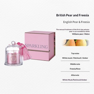 Luxury Mini Glass Cover Smokeless Scented Candle <b>Cup</b> Handmade Aroma Gift Souvenir - Product Image 5