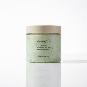 Aromatica Inspirit Sugar Body Scrub, Exfoliante Corporal de Azúcar con Albahaca y Bergamota, 300g, Cuidado Diario de la Piel, Para Todo Tipo de Piel - Product Image 1