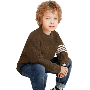<span class=keywords><strong>Pull</strong></span> à col rond pour garçons - Doux et facile d'entretien, mélange polyester/acrylique/nylon, tricot pour enfants pour l'automne - Product Image 6