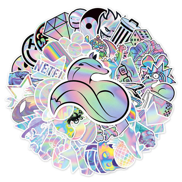 Custom Sticker Printing Die Cut Decal Sticker Vinyl Laser Hologram Waterproof Anime Cartoon Holographic Stickers