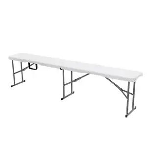 Amazon Hot 6ft Folding Chair White Plastic Folding Bench Blow Mould Bench For Conference Dinner Garden Event
