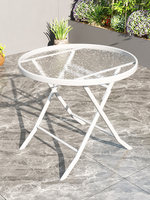 Ensemble bistrot de balcon, une table et deux chaises, moderne, minimaliste, décontracté, pliable, montage facile, structure en fer forgé, blanc