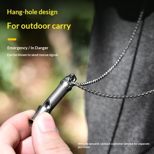 Sifflet de <span class=keywords><strong>survie</strong></span> et d'entraînement en acier inoxydable léger à tube unique, personnalisable avec logo, pour arbitre et activités extérieures - Product Image 4