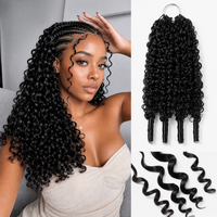 Extensions de tresses réutilisables à porter facilement, cheveux vierges doublement étirés, 55g, bouclés, cheveux chinois, paquets de tresses au crochet – Vente chaude