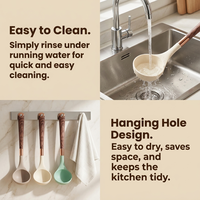 Cuillère en silicone résistante à la chaleur, ustensile de cuisine durable pour servir des soupes, des ragoûts, des sauces, sans BPA, ustensiles de cuisine
