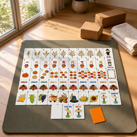 Ensemble de table de mahjong américain classique de luxe sur le thème de la récolte d'automne de Thanksgiving, pliable, en acrylique, portable, sur mesure, pour le divertissement