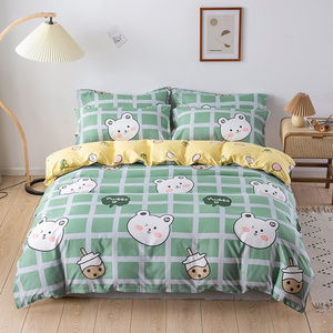 Bộ chăn ga gối cotton lô hội 4 món màu hồng chữ số 1, gồm vỏ chăn, ga trải giường, vỏ gối - Product Image 4