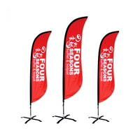 Drapeaux de plumes personnalisés pour publicité extérieure, bannière de drapeau à impression de Logo en plein air, simple et Double face en Polyester