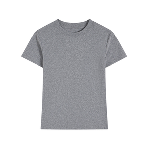 T-shirt à manches courtes et col rond pour femme, haut en pur coton doux et confortable - Product Image 1