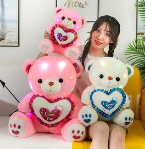 Giocattolo colorato all'ingrosso della fabbrica di <span class=keywords><strong>peluche</strong></span> <span class=keywords><strong>cuore</strong></span> di san valentino orso ha portato la luce giocattoli di <span class=keywords><strong>peluche</strong></span> di orsacchiotto - Product Image 3