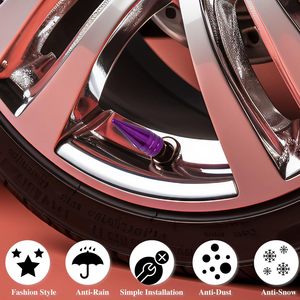 Tapas de válvula de aleación de aluminio para neumáticos de coche, color morado, cubiertas de válvula sin cámara de acero inoxidable para actualización y reacondicionamiento - Product Image 4