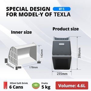 ミニ 4.6L テスラ モデルY ポータブル 車載冷蔵庫 冷凍庫 12V 24V対応 アームレスト改造 コンプレッサー式 冷蔵 加熱 プラスチック製 - Product Image 2