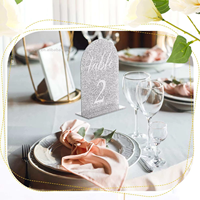 Porte-cartes de table en acrylique doré en forme de cœur, écologique et durable, pour mariage, fête, restaurant
