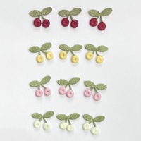 Petites appliques et patchs en tissu pour enfants, en feutre de cerise brodé, écologiques, faits à la main, pour la fabrication de chapeaux, vente en gros