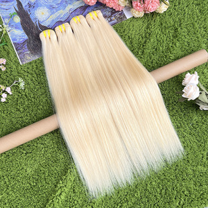 Paquetes de Cabello Humano Liso Rubio 613 al por Mayor, Doble Trama, Cutícula Alineada, Cabello Virgen Brasileño Liso Sedoso para Tejer - Product Image 3