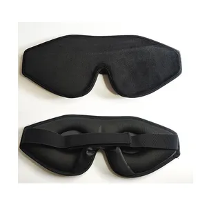 3D Deep Contoured Eye Covers For Sleeping 100% Block Out Light Eye Mask 0 Eye Pressure Cup Blindfold With Adjustable Strap