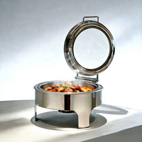 Gewerblicher Edelstahl-Heizbuffetofen mit Klappdeckel aus Glas für Restaurants und Hotels, Rostbeständig