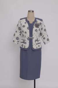 Robe de cérémonie élégante blanche mi-longue à motif floral pour femme, col rond, grande taille, coupe classique Geenlinm, simple, taille XL, service OEM - Product Image 4