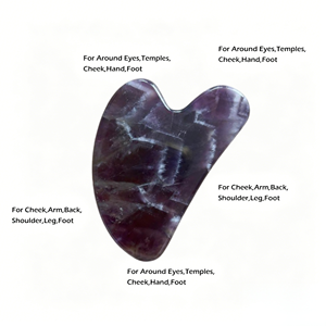 Planche de Gua Sha en Améthyste Naturelle de Haute Qualité 100% Naturelle pour le <span class=keywords><strong>Visage</strong></span> et le Corps, Pierre de Gua Sha en Forme de Cœur Naturelle - Product Image 3