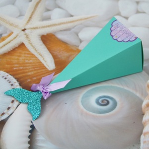 Wholesale Recyclable Rigid Mermaid Triangle Tower <b>Party</b> Candy Paperboard Matt Lamination Embossing UV Coating Print Handling - Product Image 5
