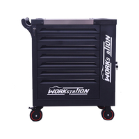 En promotion : Chariot à outils métallique noir OEM à 7 tiroirs pour atelier de réparation automobile, avec 2 freins