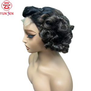 ผมแท้ 100% แบบเวอร์จิ้น  5x5 ลูกไม้ติดด้านหน้า  ทรงบ๊อบลอนคลาย สำหรับผู้หญิง - Product Image 2