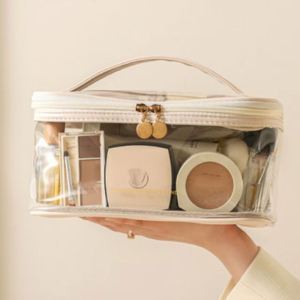 Vente directe d'usine, trousse de maquillage en PVC à motif simple avec fermeture éclair pour les cosmétiques en voyage - Product Image 1
