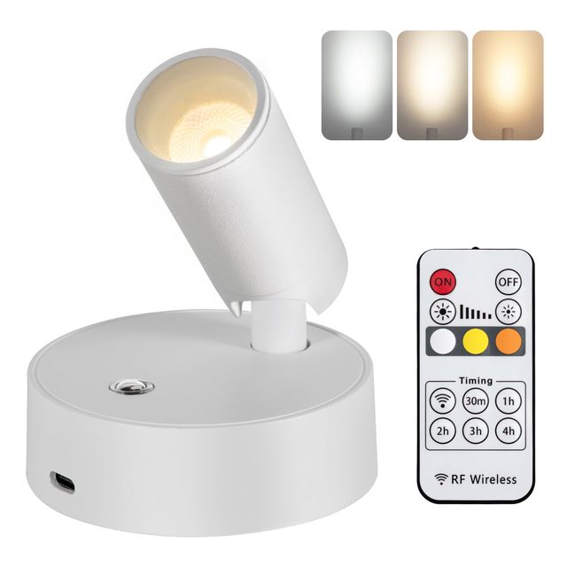 TSINYE Rechargeable Dimmable Reading Corner Wall Lamp Multifunctional Wireless Magnetic Stand Battery Powered Touch Wall Light