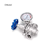Vanne de réduction de pression de sécurité KLION avec manomètre DN15-DN50 en acier inoxydable, raccord femelle NPT/BSPT pour système de chauffage de l'eau