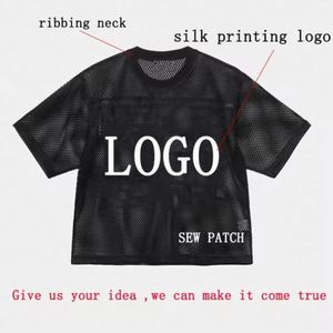 Custom Round Neck <b>Screen</b> Print T-Shirt Quick Dry Oversized Breathable Sports Boxy <b>Mesh</b> Football Jersey Short Sleeve Blank - Product Image 4