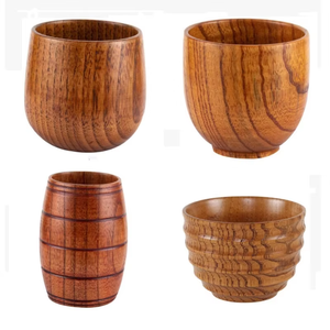 Tazas y Platillos de Madera Clásicos para Restaurante, Estilo Carpintería Antigua, con Logotipo Personalizado Grabado, Ecológicos, Color Madera Oscura, ¡Gran Venta! - Product Image 6