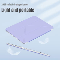 Étui pour tablette Ksentry 2025 avec fonction veille/réveil automatique, fixation magnétique, base transparente fine, bords souples, support pliable pour iPad Pro 7 12,9 pouces