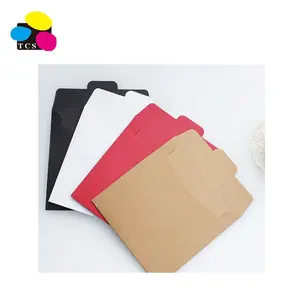 Sacos de papel vintage para presente, saco de papel de presente para cartão, envelope de papelaria em preto branco e vermelho com 500 peças