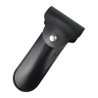 Étui de rasoir de voyage portable en cuir Pu de luxe au design personnalisé Housse de sac de sécurité pour rasoir Porte-pochette de rasage pour hommes