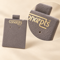 Conteneur à bijoux personnalisé double face en microfibre de velours et de daim avec logo pour carte carrée plaque boucles d'oreilles collier support intérieur