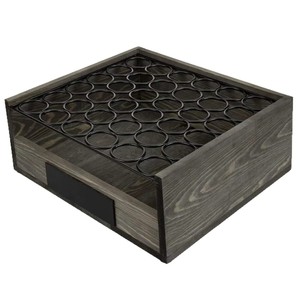 Estante de Almacenamiento de Huevos de Madera Gris Retro de Doble Capa Desmontable para Encimera de Cocina - Product Image 5