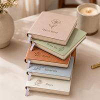 Carnet de notes personnalisé en cuir PU, carnet de voyage carré, agenda quotidien minimaliste