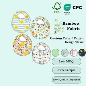 Baberos de bambú para bebés, impermeables, ecológicos, giratorios de 360 grados, toalla de Saliva para recién nacidos, cierre de botón, servicio Oem, <span class=keywords><strong>cuello</strong></span> de bebé, algodón - Product Image 2