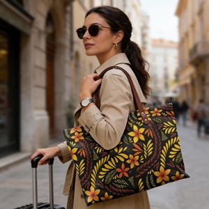 Bolsa de Mano Grande con Estampado Tropical Hawaiano, Bolso de <span class=keywords><strong>Mujer</strong></span> para Uso Diario, Viajes, Playa, Oficina, Bolso de Lujo Amplio con Asas - Product Image 2