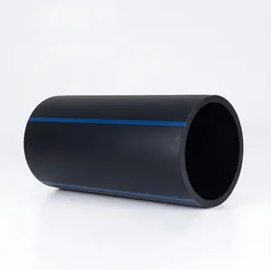Meilleure vente personnalisée tuyau de vidange en PE noir avec bande bleue tuyau d'irrigation en plastique PE-HD tuyau d'alimentation pe