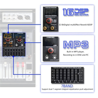 Console de mixage audio numérique professionnelle GL portable avec effets vocaux, 6/8/12/16 canaux, 99 effets DSP, système de console DJ