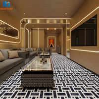 Carrelage effet marbre de luxe 800x800mm brillant à motif festonné pour salle de bain, café, salle d'exposition