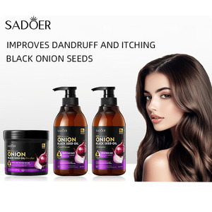 Ensemble de soins capillaires à l'huile de graines d'oignon noires, huile capillaire lissante hydratante anti-frisottis, shampoing, après-shampoing et <span class=keywords><strong>masque</strong></span> capillaire - Product Image 4