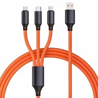 Promoción, Nuevo Cable de Carga Rápida 3 en 1 de 3A, 5 Colores Disponibles, Cable de Silicona Líquida Suave para Transferencia de Datos, Compatible con IOS/Android/USB-C