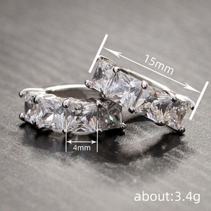 Bague en diamant taille princesse Nine West en or blanc pour femme, style classique, couleur D, diamant naturel, bijoux fins - Product Image 6