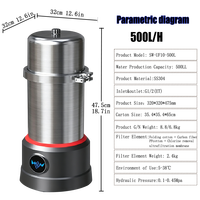 Système de filtration d'eau intégré 4 en 1, réduction de 99 % du chlore, adsorption des métaux lourds, membrane UF 10 nm, sans réservoir, pour hôtel
